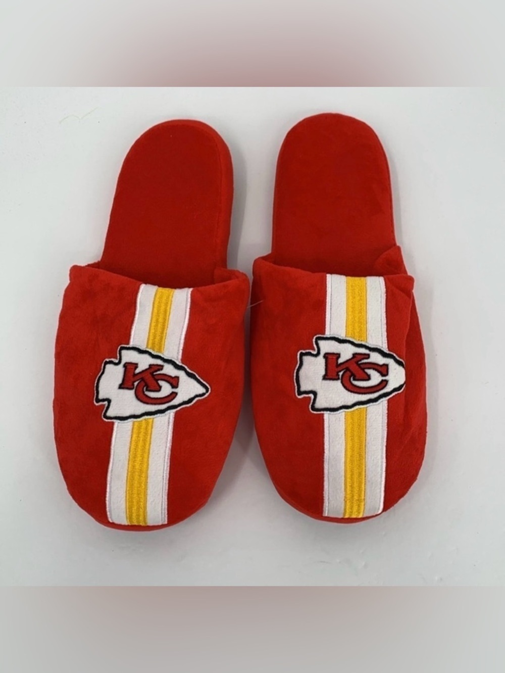 FOCO Kansas City Chiefs plush slide slipper mule KC NFL Football men new M 9 10